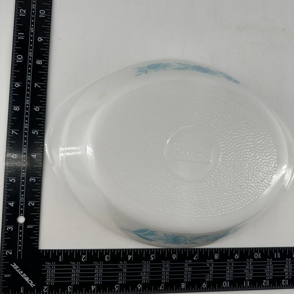 Divided Casserole‎ Dish Glasbake Blue Thistle Flower J-235 1 Qt Quart Vintage
